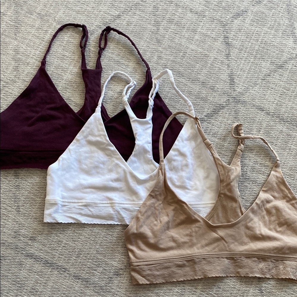 Lululemon 90% cotton bras bralette Women‘s 3 piece set Medium
